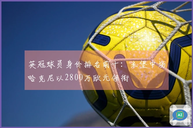 英冠球员身价排名前十：米堡中场哈克尼以2800万欧元领衔